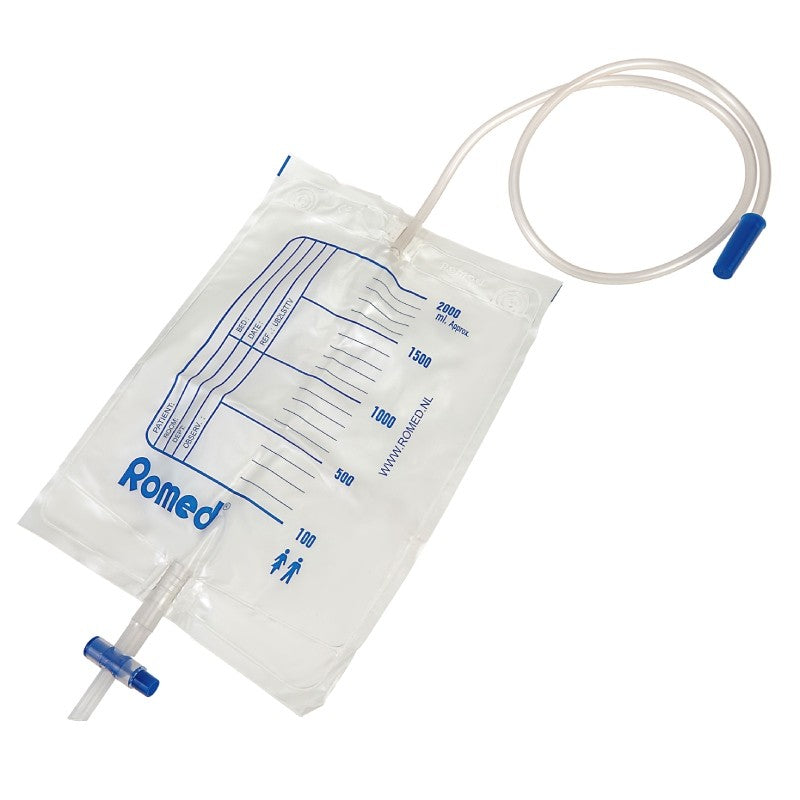 Saco urina estéril com torneira, 2Lt. 1 unidade,